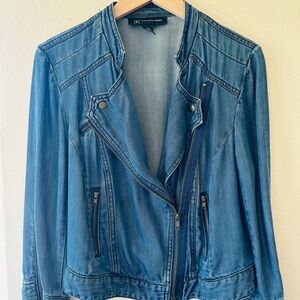 INC International Concepts Women's Light Blue Jean Jacket